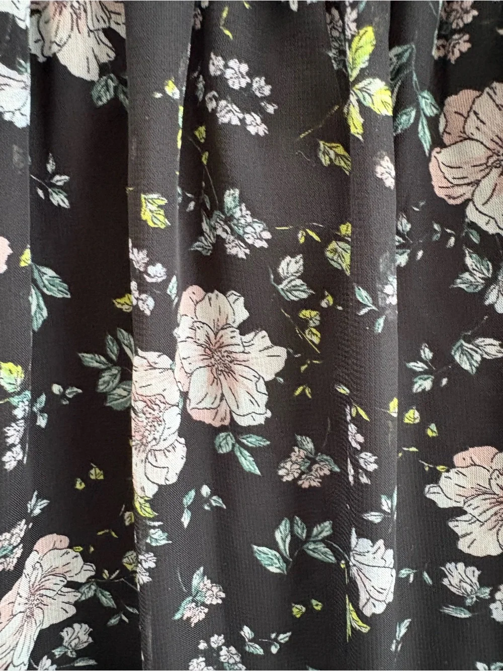 Sweet Storm Black Floral High-Low Tiered Boho Flowy Midi / Maxi Dress Medium - Picture 5 of 8